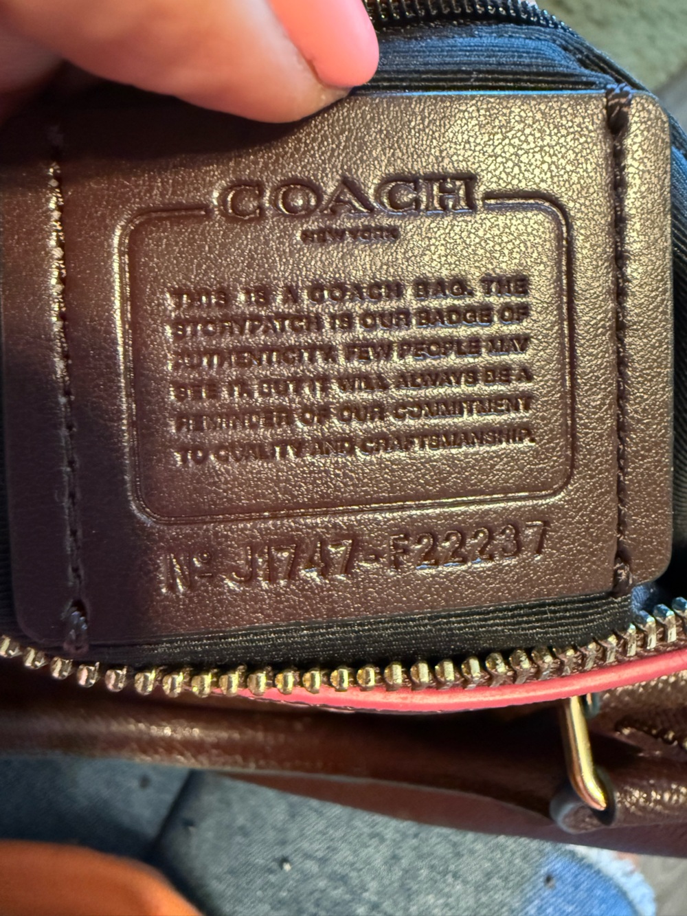 Coach Leather Satchel in Deep Merlot with Pink Piping - Picture 6 of 12